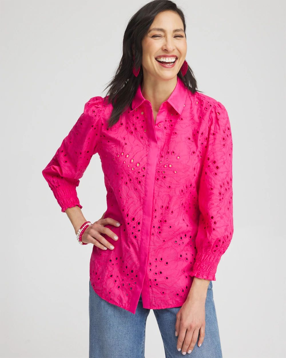 超歓迎された Eyelet Chico's | Shirt トップス